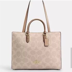 NWT Coach Tan Signature Tote Bag